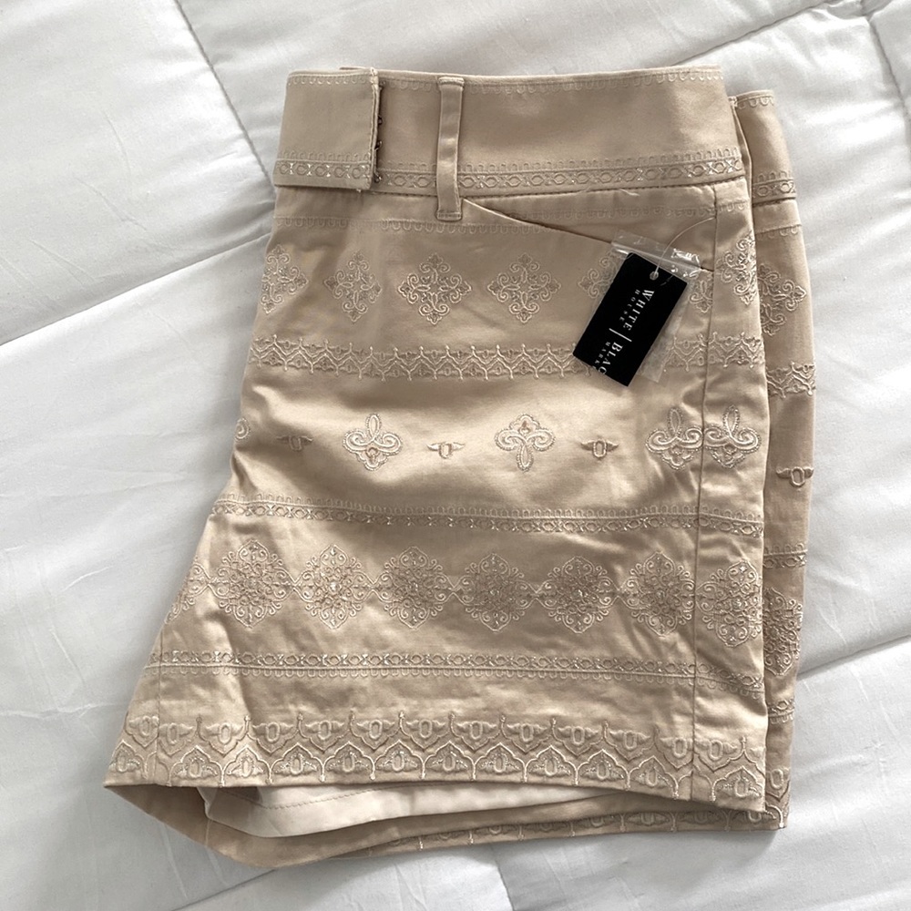 White House Black Market Embroidered Shorts